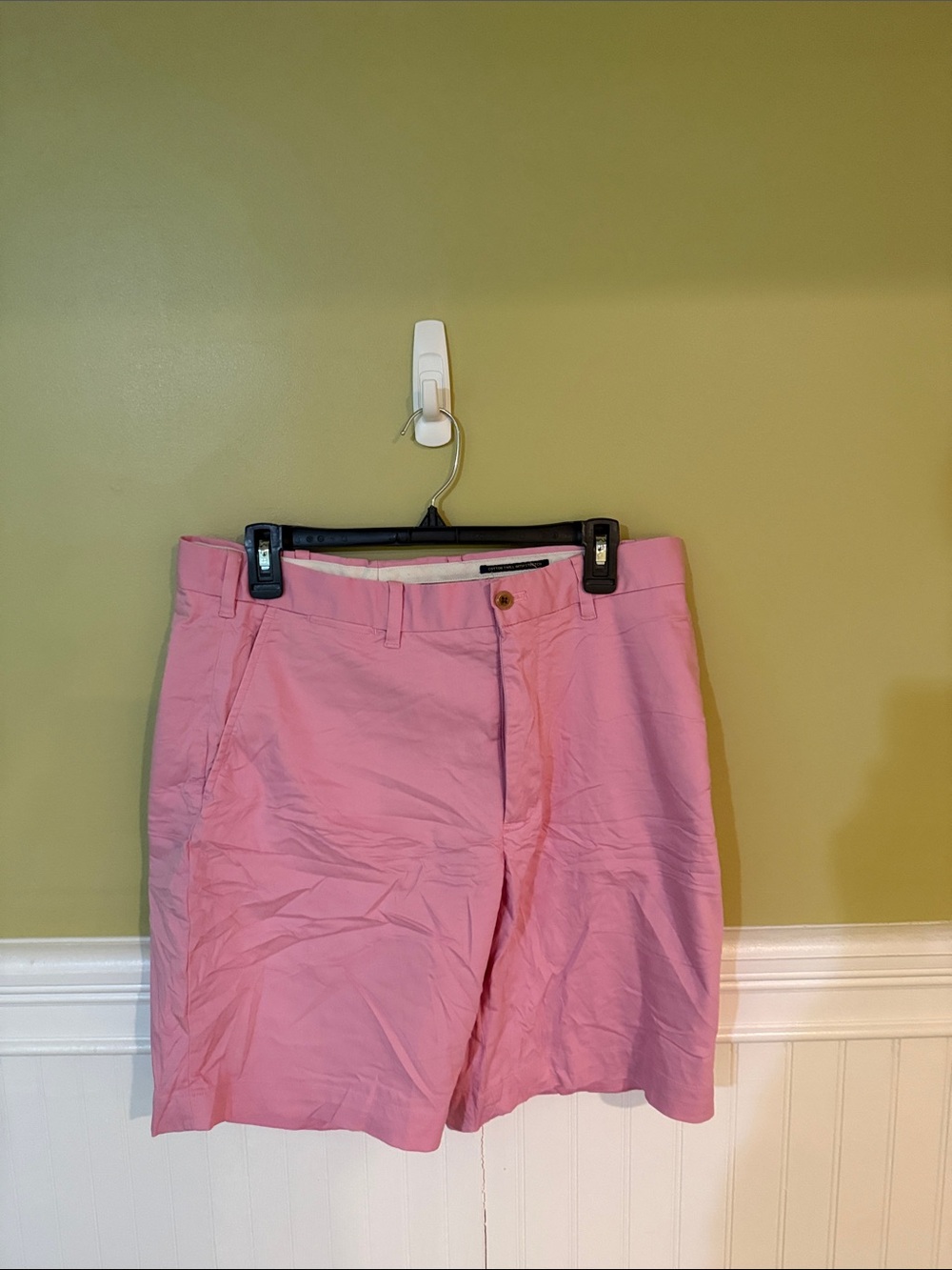 Men's Size 32W Polo Golf Flat-Front Pink Chino Shorts
